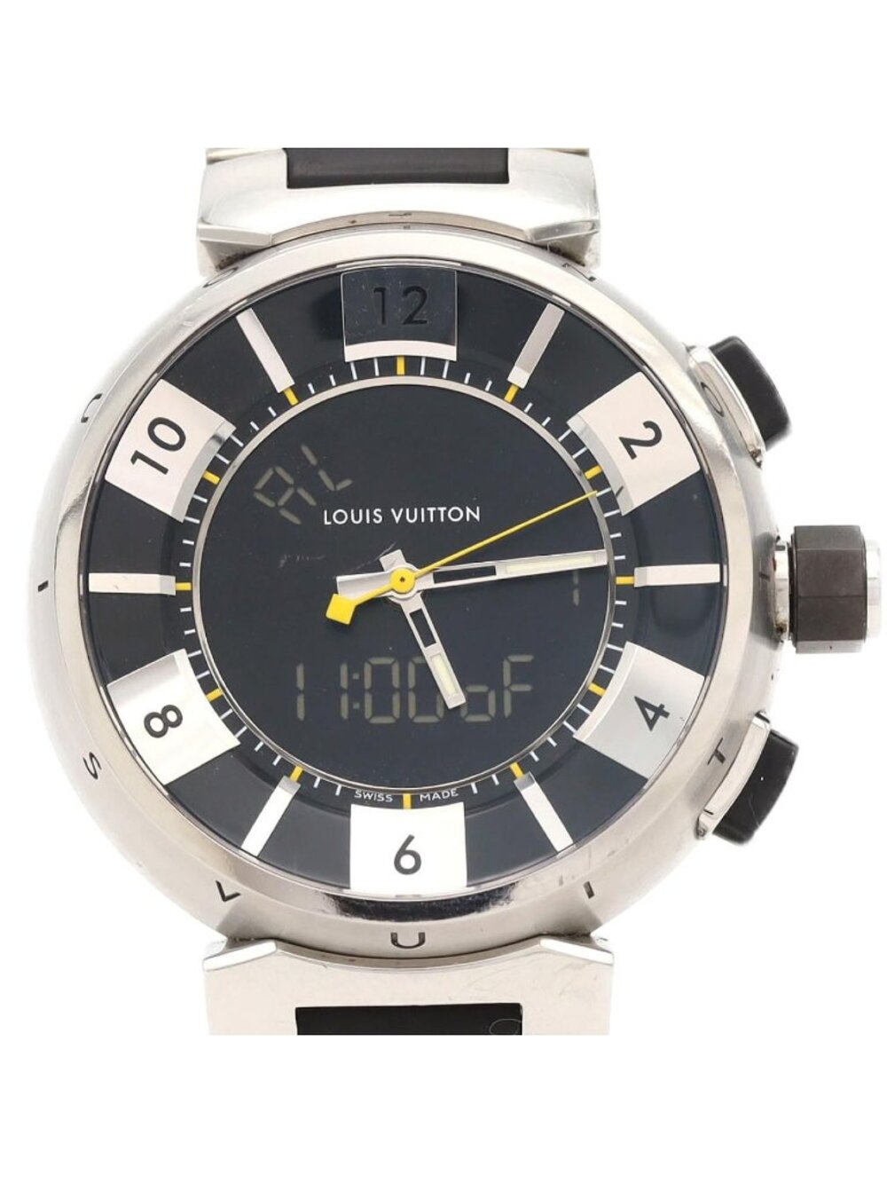 Louis Vuitton Tambour in Black SS Quartz Watch